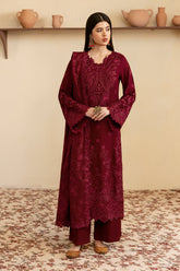 R-1204 | 3Pc Unstitched Suit Embroidered Karandi Collection Reet By Ramsha